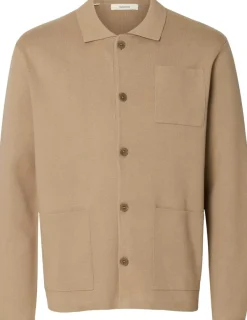 Selected Slhmike light relaxed polo cardigan neuletakki