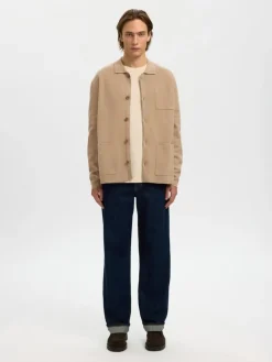 Selected Slhmike light relaxed polo cardigan neuletakki