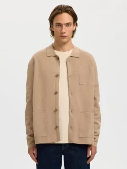 Selected Slhmike light relaxed polo cardigan neuletakki