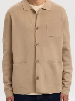 Selected Slhmike light relaxed polo cardigan neuletakki