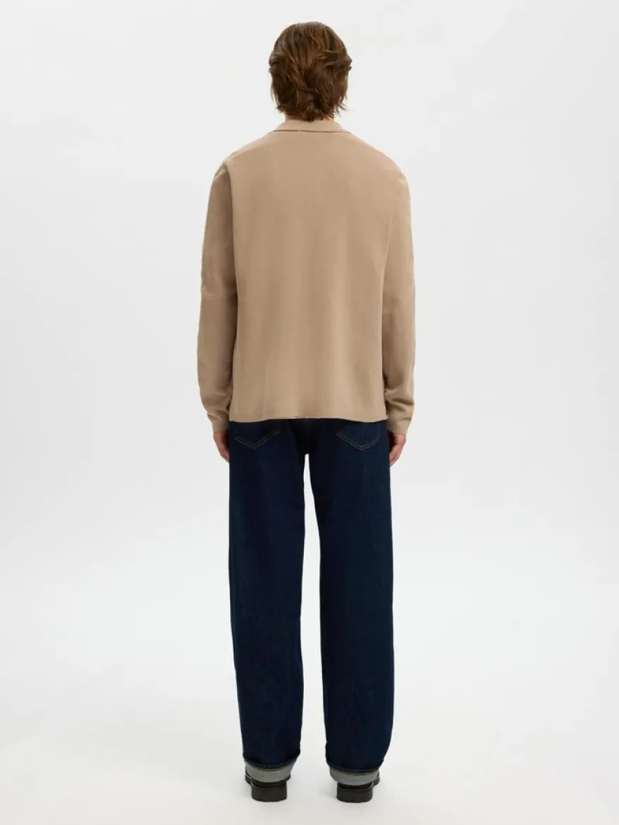 Selected Slhmike light relaxed polo cardigan neuletakki