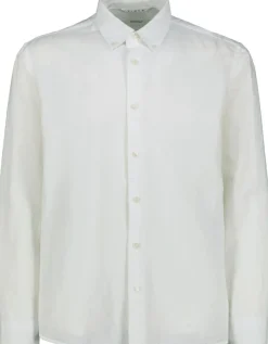 Selected Slhregclay linenblend ls shirt pitkähihainen pellavakauluspaita