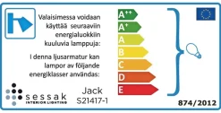 Sessak Lighting Jack seinävalaisin musta