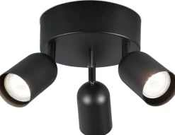 Sessak Lighting Kippo 3-os kattospotti K56612-3MU pyöreä musta