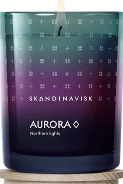 Skandinavisk Aurora tuoksukynttilä puukannella 200g