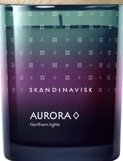 Skandinavisk Aurora tuoksukynttilä puukannella 200g