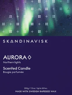 Skandinavisk Aurora tuoksukynttilä puukannella 200g