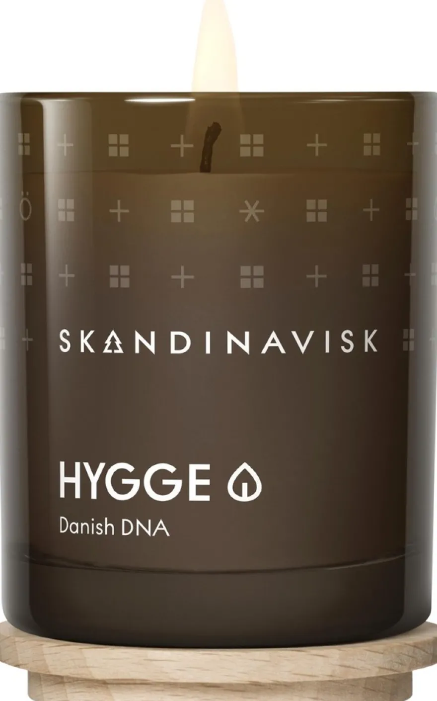 Skandinavisk HYGGE Tuoksukynttilä puukannella 65g, ruskea