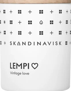 Skandinavisk LEMPI Tuoksukynttilä puukannella 65g, valkoinen