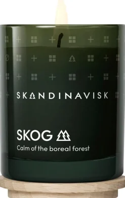 Skandinavisk SKOG Tuoksukynttilä puukannella 65g, vihreä