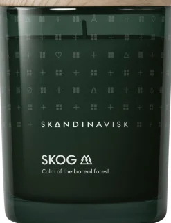 Skandinavisk SKOG Tuoksukynttilä puukannella 200g, vihreä