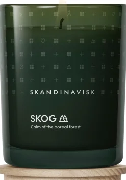 Skandinavisk SKOG Tuoksukynttilä puukannella 200g, vihreä