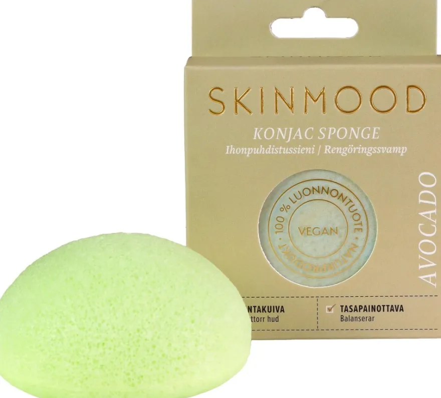 SkinMood Avokado Konjac-ihonpuhdistussieni