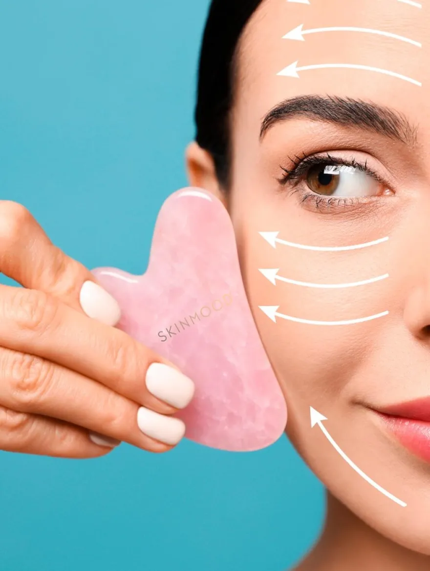 SkinMood® Gua sha hierontakivi ruusukvartsia