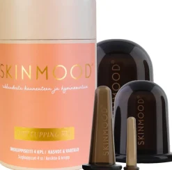 SkinMood® kuivakuppauskuppisarja kasvoille ja vartalolle, sisältää 4 kuppia