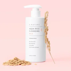 S.NATURE AQUA RICE CLEANSING MILK -puhdistusvaahto 280ML