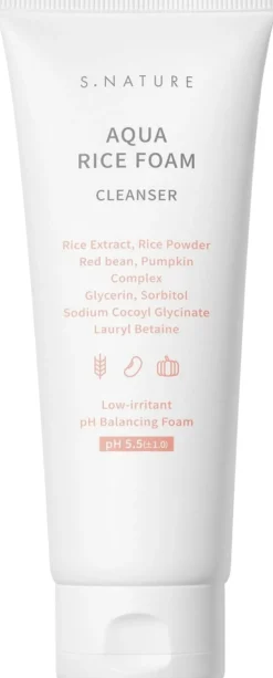 S.NATURE AQUA RICE FOAM CLEANSER -puhdistusvaahto 160ml