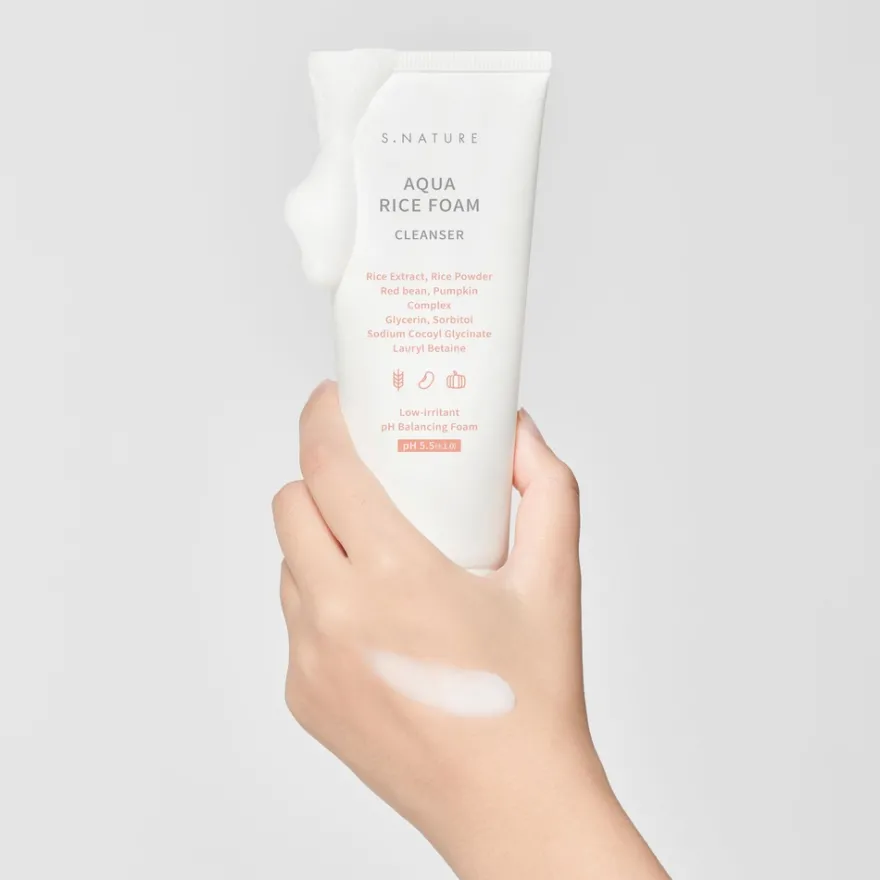 S.NATURE AQUA RICE FOAM CLEANSER -puhdistusvaahto 160ml