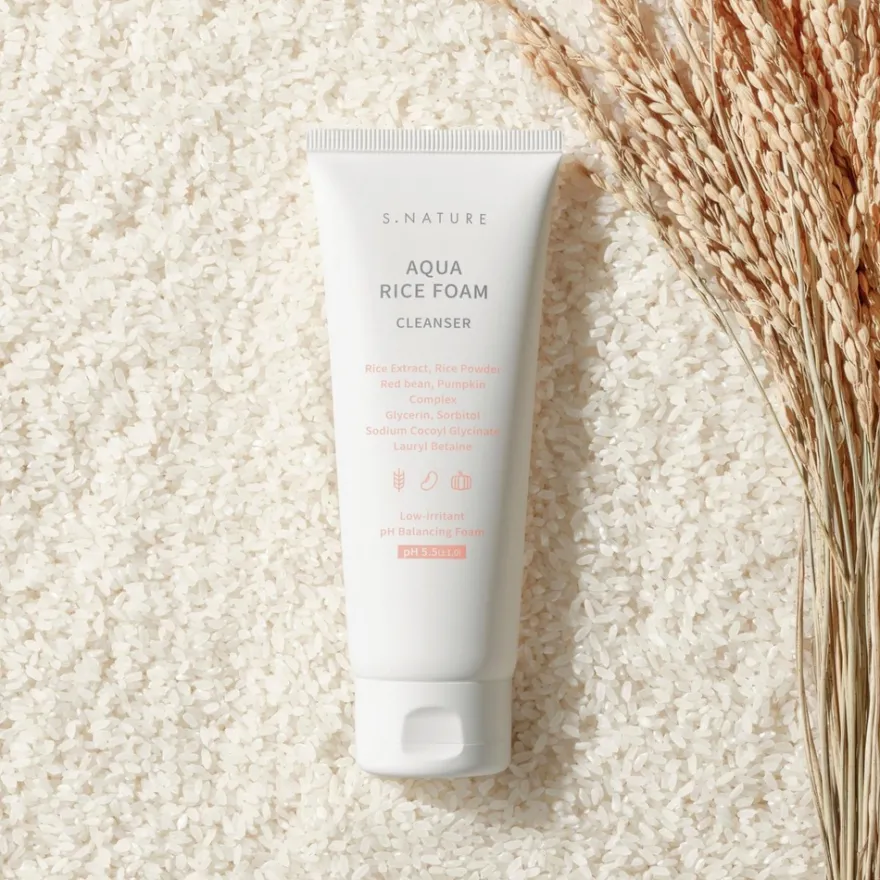 S.NATURE AQUA RICE FOAM CLEANSER -puhdistusvaahto 160ml