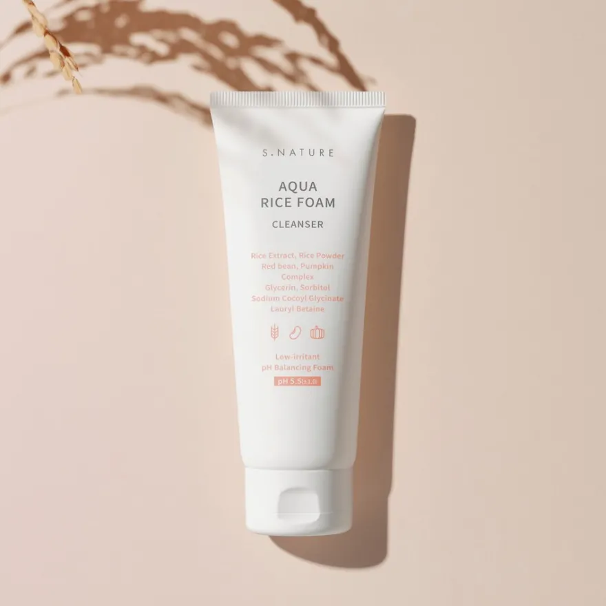 S.NATURE AQUA RICE FOAM CLEANSER -puhdistusvaahto 160ml