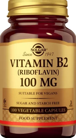 Solgar B2-vitamiini 100 mg ravintolisä 100 kaps.