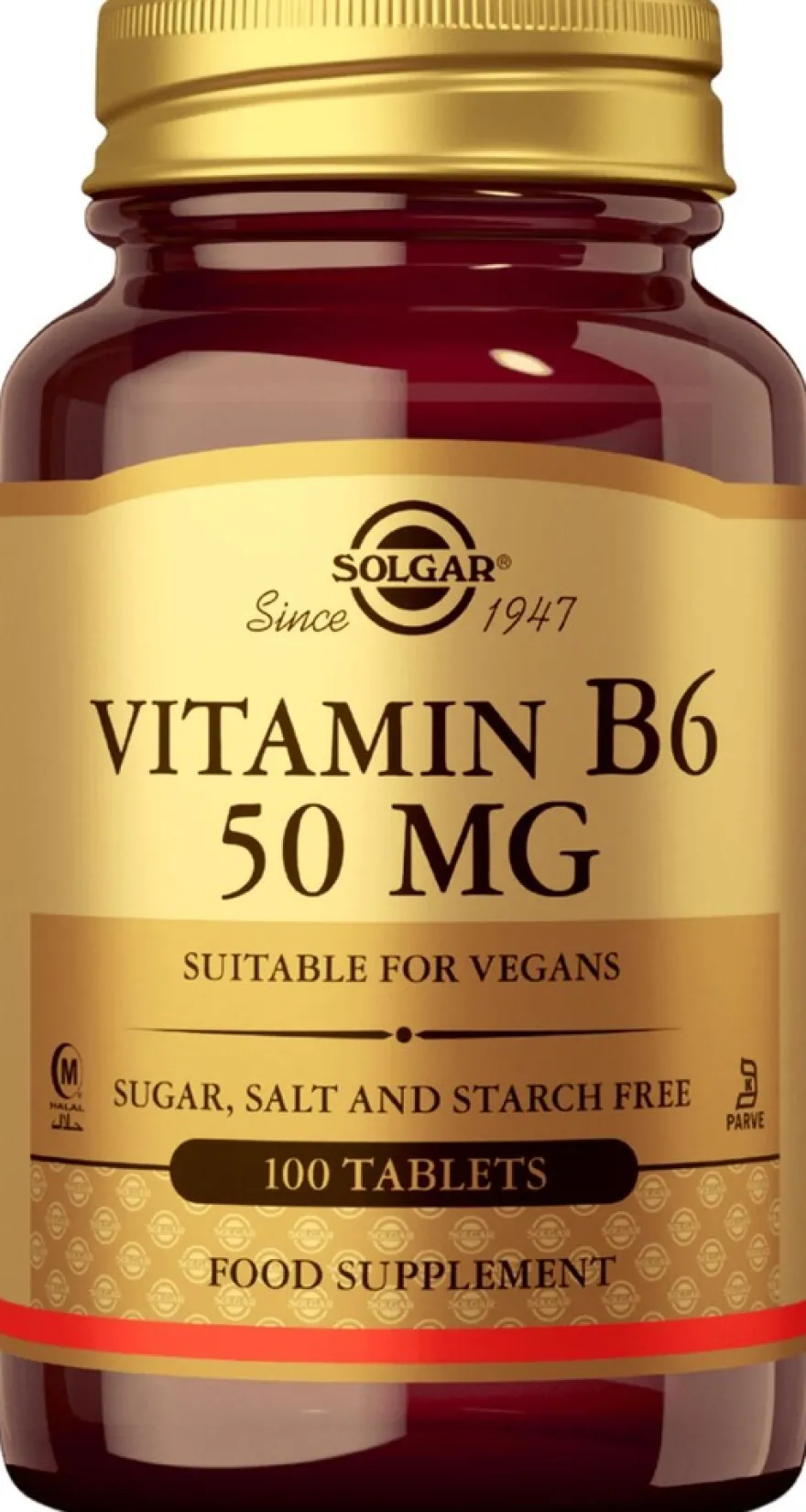 Solgar B6-vitamiini 50 mg ravintolisä 100 tabl.