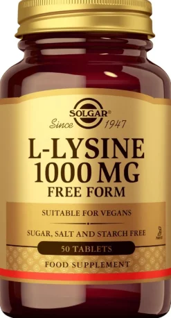 Solgar L-Lysiini 1000 mg ravintolisä 50 tabl.
