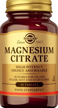 Solgar Magnesiumsitraatti ravintolisä 60 tabl.