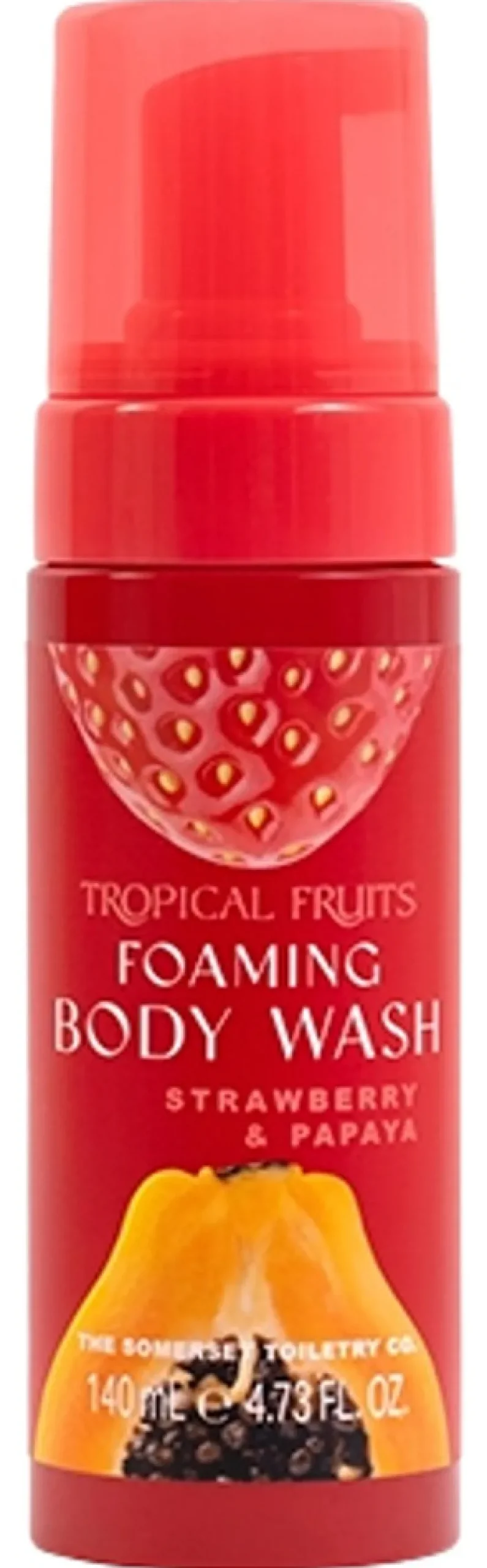 Somerset TROPICAL FRUITS Vartalon puhdistusvaahto Mansikka & Papaija 140 ml