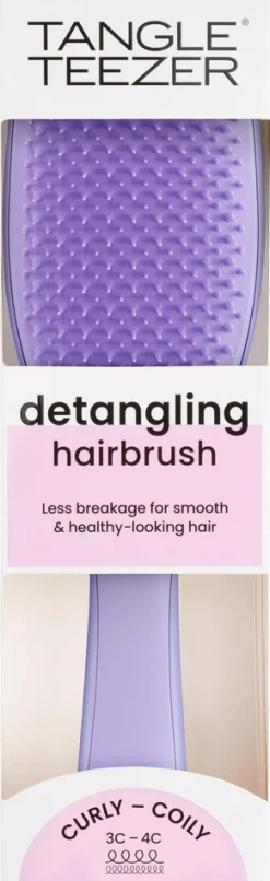 Tangle Teezer The Ultimate Detangler Naturally Curly Purple Passion -varrellinen selvitysharja paksuille ja kiharille hiuksille