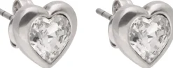 Ted Baker Han crystal heart silver korvanappi