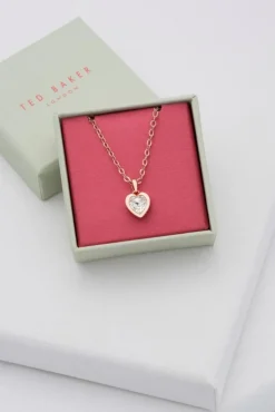 Ted Baker Hannela crystal heart rose gold riipus