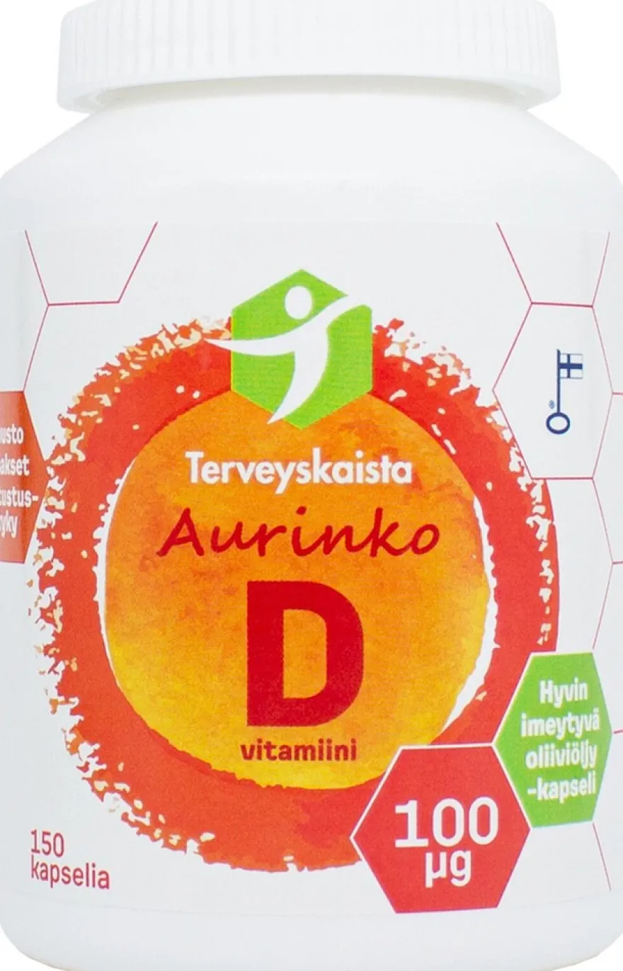 Terveyskaista Aurinko D 100 µg 150 kaps. extra virgin oliiviöljy