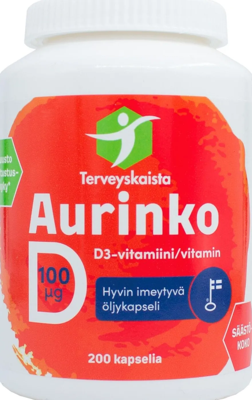 Terveyskaista Aurinko D 100 µg 200 kaps.