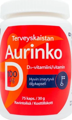 Terveyskaista Aurinko D 100 µg 75 kaps.