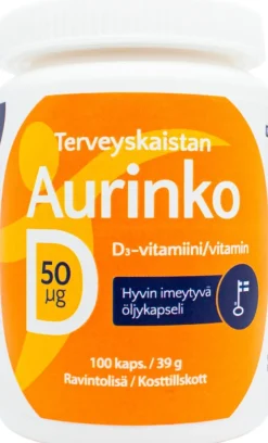 Terveyskaista Aurinko D 50 µg 100 kaps.