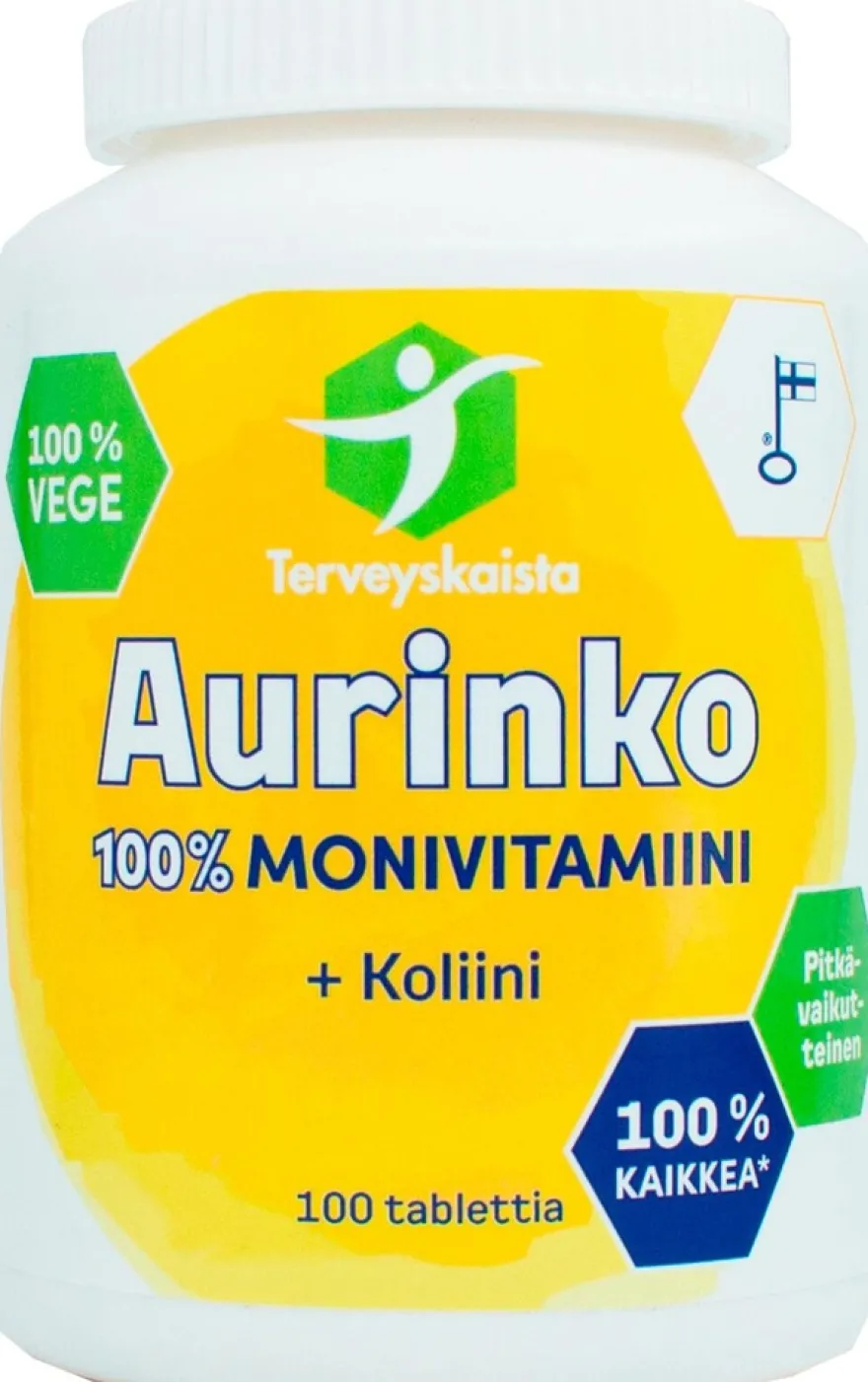 Terveyskaista Aurinko100% Monivitamiini + Koliini 100 tabl.