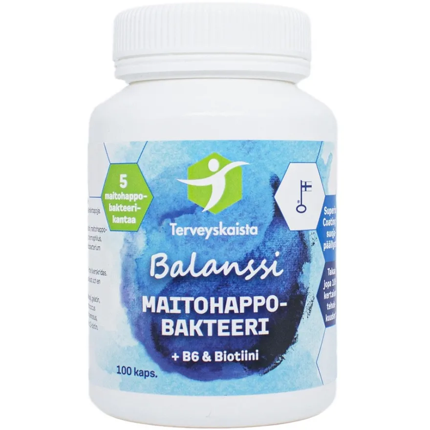 Terveyskaista Balanssi-maitohappobakteerivalmiste 100 kaps.