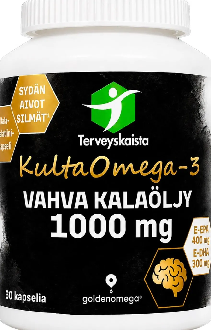 Terveyskaista KultaOmega-3 Vahva Kalaöljy 1000 mg 60 kaps
