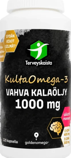 Terveyskaista KultaOmega-3 Vahva Kalaöljy 1000 mg 120 kaps