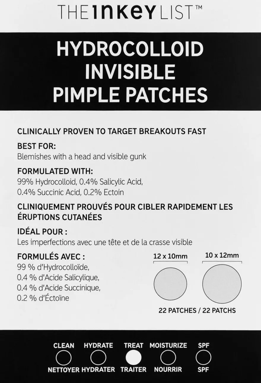 The Inkey List Hydrocolloid Invisible Pimple Patches näppylaastarit 22 kpl