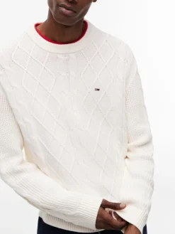 Tommy Jeans neule Tjm reg classic flag cable swtr
