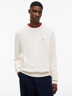 Tommy Jeans neule Tjm reg classic flag cable swtr