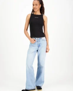 Tommy Jeans Slim Ess Logo Rib tank toppi