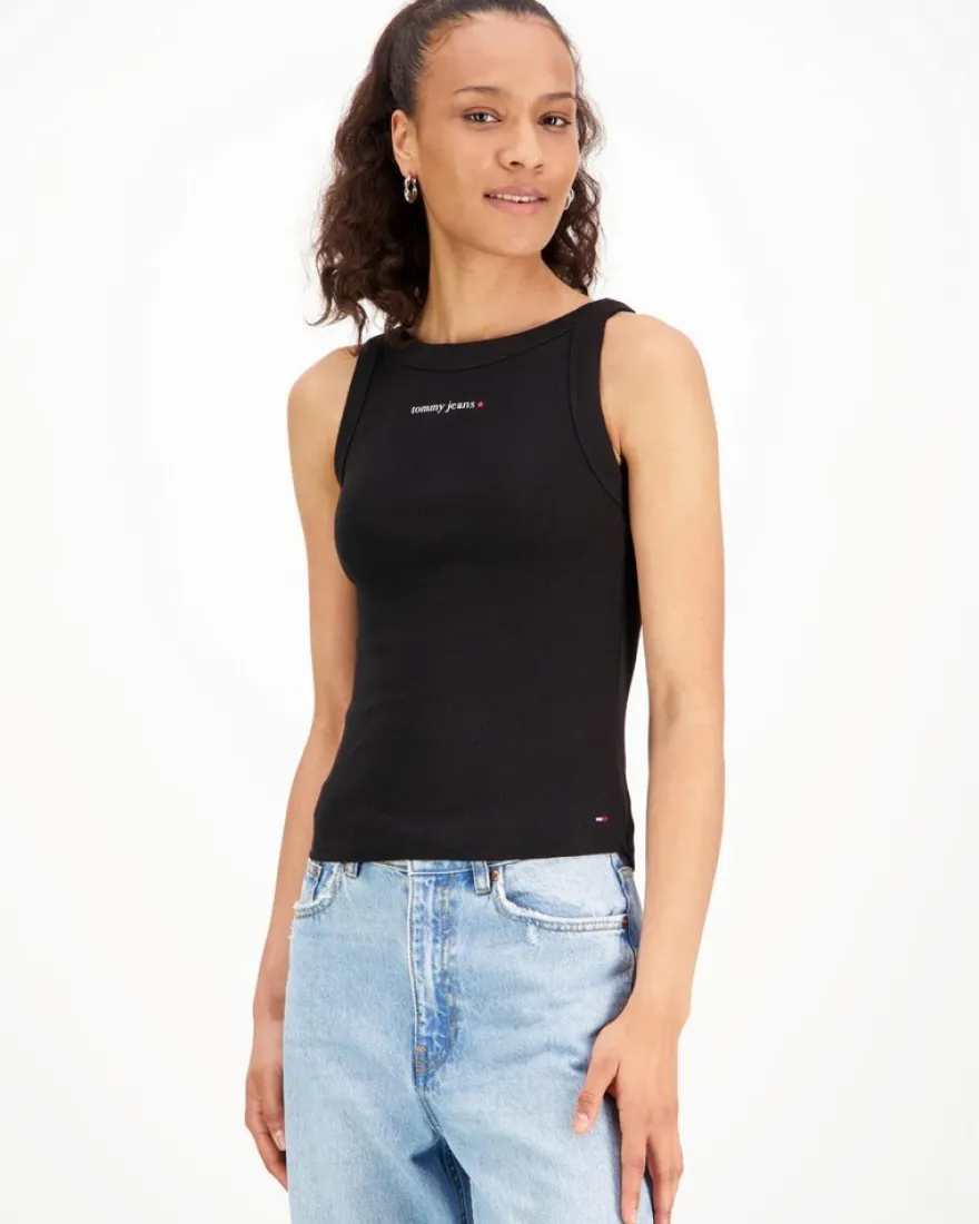 Tommy Jeans Slim Ess Logo Rib tank toppi