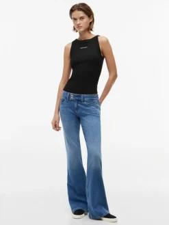 Tommy Jeans Slim Ess Logo Rib tank toppi