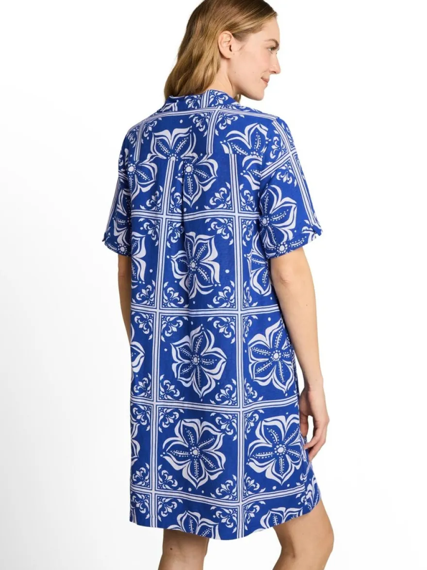 Tom Tailor pellavamekko polo-kauluksella