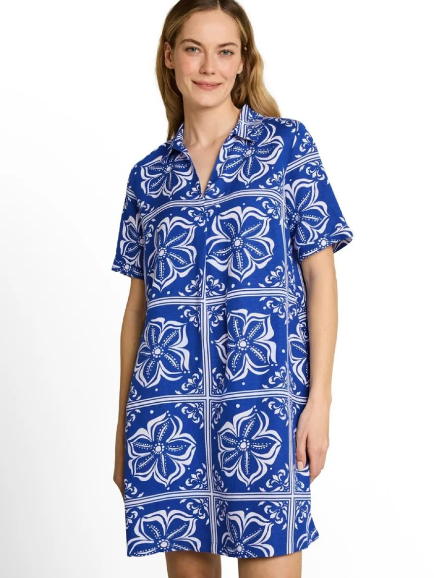 Tom Tailor pellavamekko polo-kauluksella