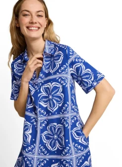 Tom Tailor pellavamekko polo-kauluksella