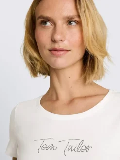 Tom Tailor t-paita Logo Rhinestones